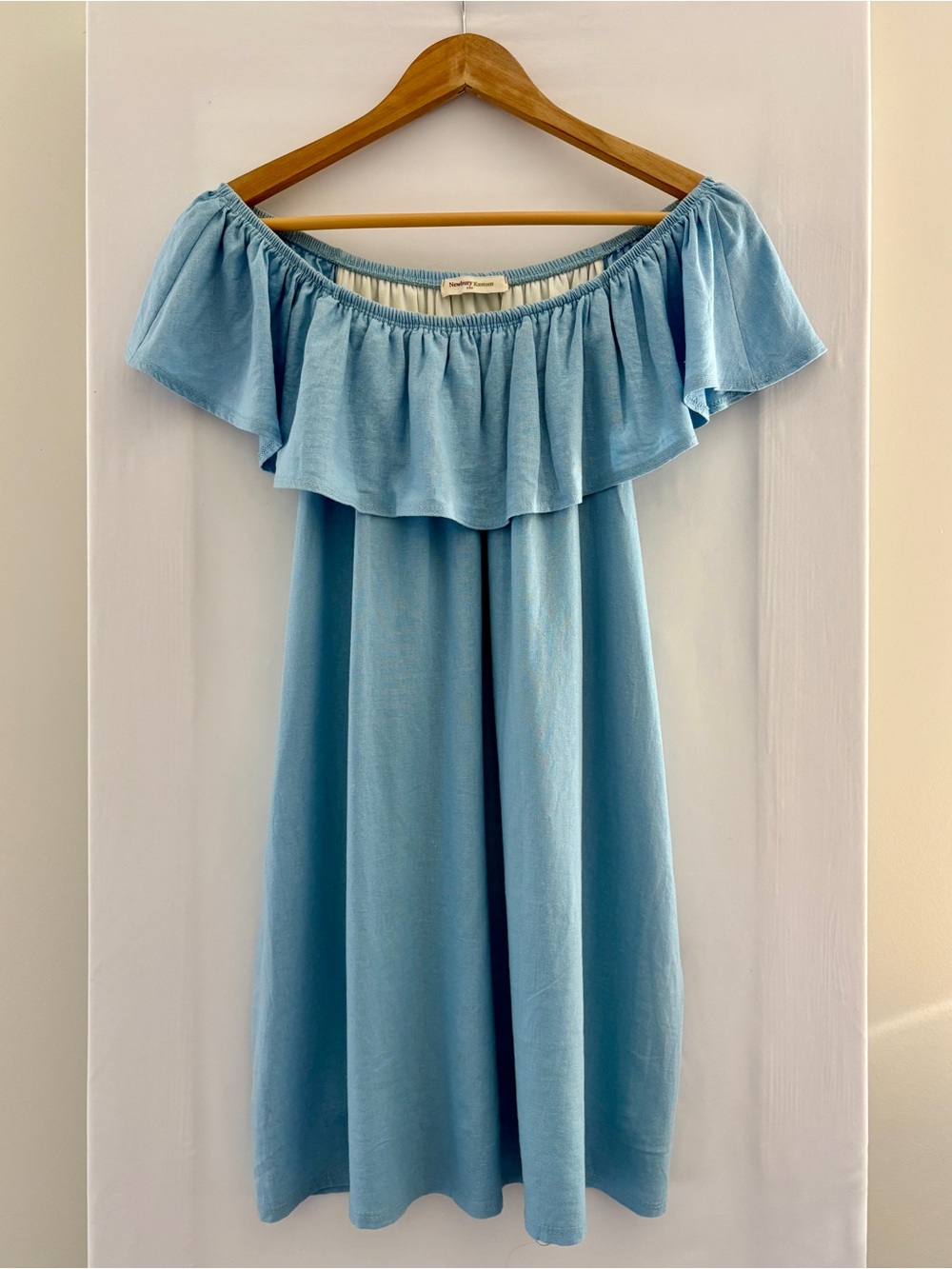 Newbury Kustom Light Blue One-Shoulder Ruffle Dress